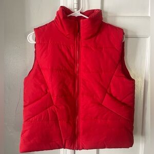Women’s red puff vest